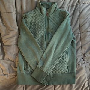 Emerald Quilted Turtleneck Sweater